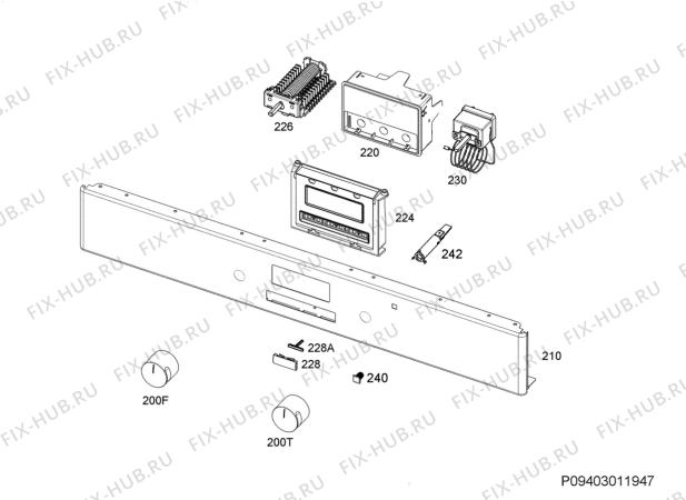 Взрыв-схема плиты (духовки) Aeg Electrolux 47036IU-MN - Схема узла Command panel 037